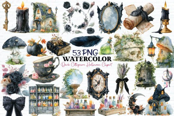 Download Halloween Watercolor Clipart Bundle PNG - Watercolor clipart bundle Collection