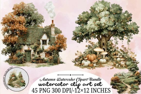 Download Autumn Watercolor Clipart Bundle - Watercolor clipart bundle Collection