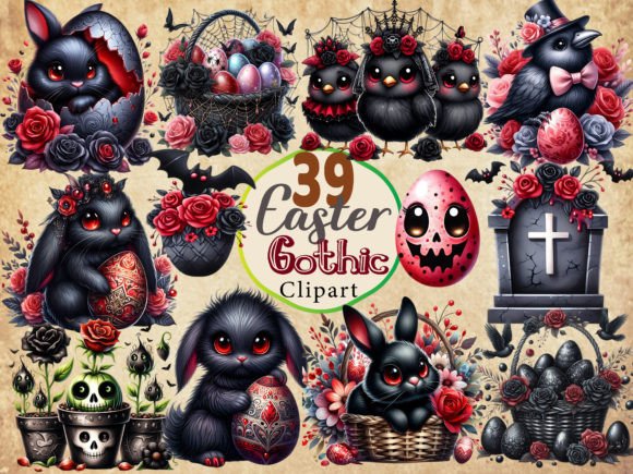 Download Easter Gothic Watercolor Clipart Bundle - Watercolor clipart bundle Collection