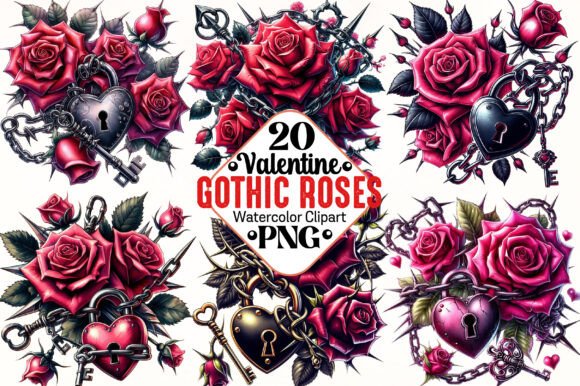 Download Valentine Gothic Roses Clipart - Premium Resources