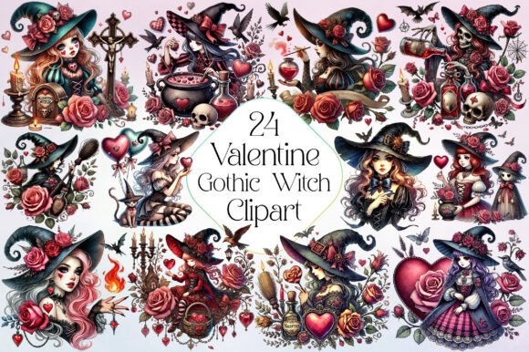 Download Valentine Gothic Witch Clipart - Premium Resources