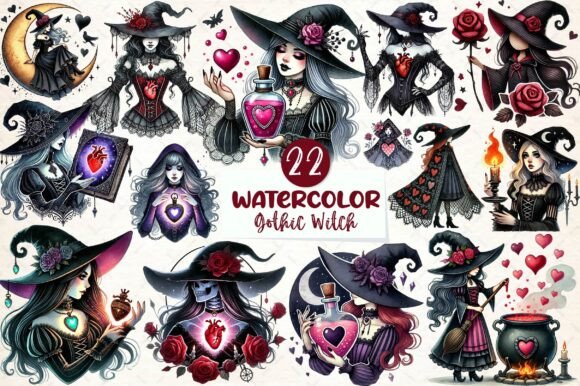 Download Valentine Gothic Witch Clipart - Premium Resources
