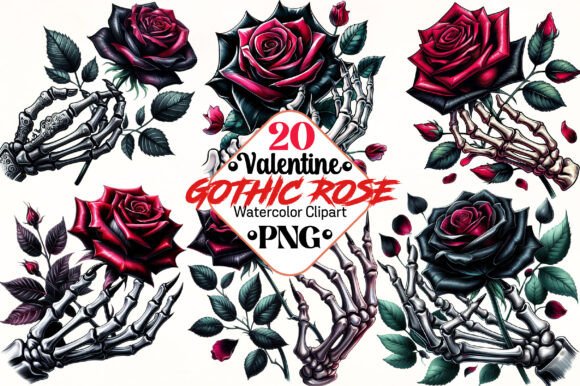 Download Valentine Gothic Rose Clipart - Premium Resources
